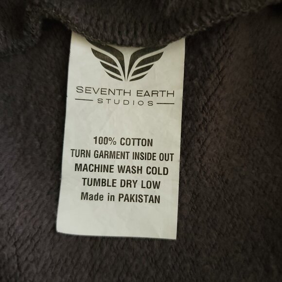 Seventh Earth Studios Hoodie heavyweight Sweatshirt Large Grey 7th - Picture 3 of 8